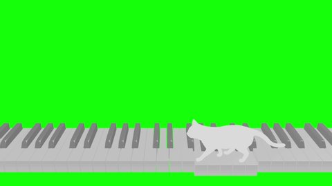 Cat silhouette Piano walk loop pattern A