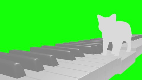 Cat silhouette Piano walk loop pattern B