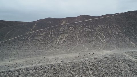 Aerial View of The Geoglyph at the Nazca Lines in Peru