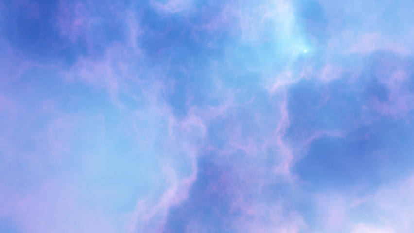 The theoretical model of solar clouds. Pastel-colored clouds. Pastel Haze, Pink Light, looks like a cloud of smoke in cosmic aerosol and lightning or sky or nebula.3D Rendering Royalty-Free Stock Footage #1060262201
