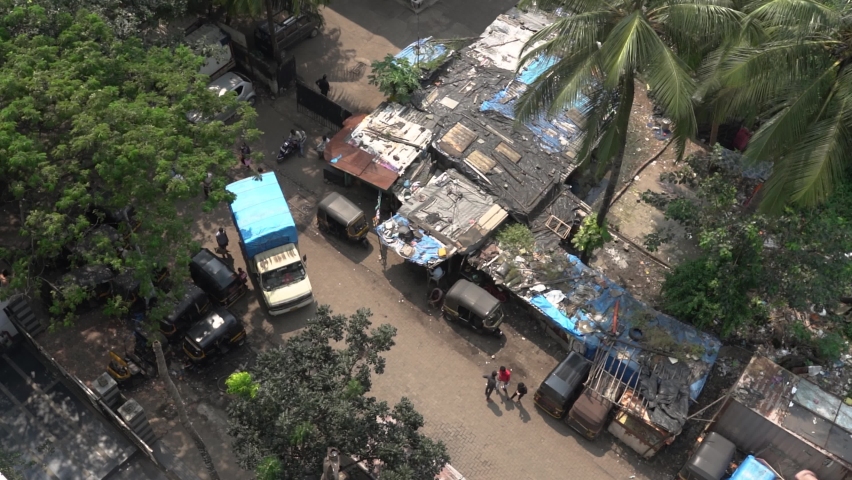 Slum Area top Angle View in Mumbai - Ak