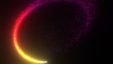 Spiraling Magical Fairy Dust Trail with Colorful Glowing Light - 3D Illustration Animation