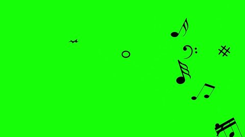 musical notes melody music chroma key green screen concert audio video animation piano keys song 