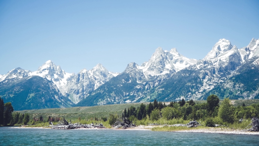 River and peaks of Grand Teton National Park, USA