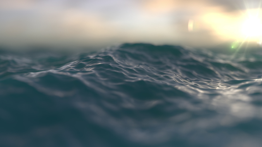 Slow motion shallow depth of field shot of ocean waves. Seamless 4k loop animation. Royalty-Free Stock Footage #1060291778