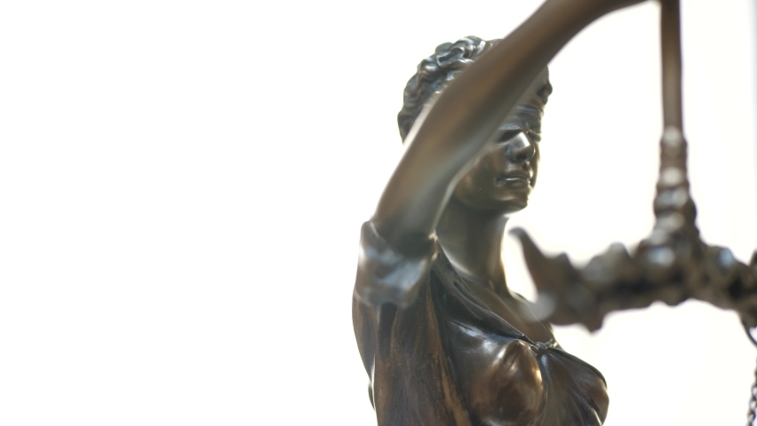 Statue of Justice symbol. Legal Law and justice concept on white background