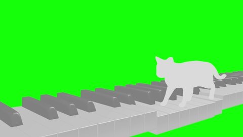 Cat silhouette Piano walk loop pattern B