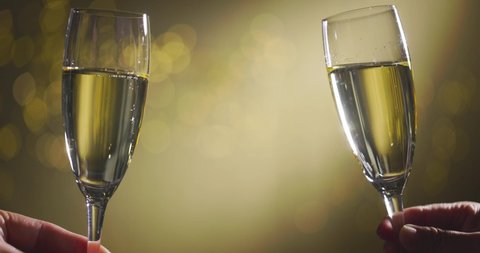 Toasting Champagne Flutes for new year
