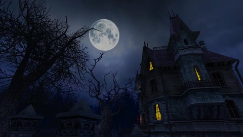 Halloween Horror Scary Haunted House Background Video Footage