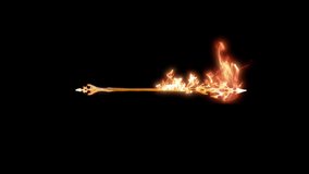 Fantasy Flying Shooting burning Arrow on a Green Screen Background- Fire battelfield - Powered by Shutterstock - Get 15% off with code: PIKWIZARD15