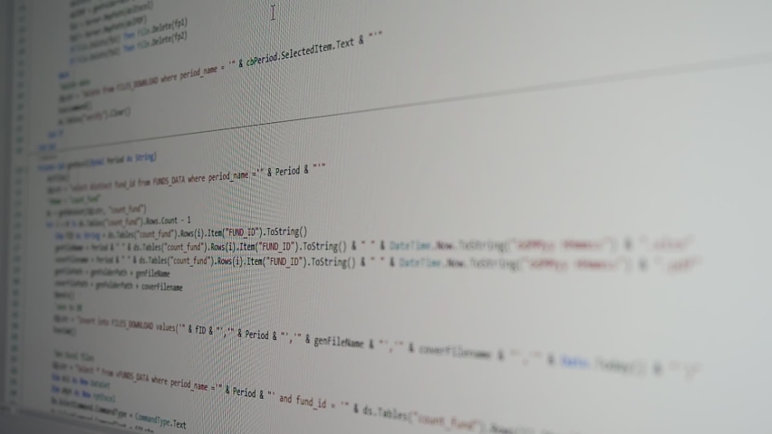 Web, application and software developement. Programming code on a monitor.