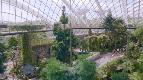 Singapore - January 11, 2020 : Cloud Forest Dome at Gardens by the Bay on January 11, 2020 in Singapore. Spanning 101 hectares of reclaimed land in central Singapore, adjacent to Marina Reservoir.