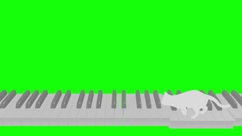 Cat silhouette Piano run loop pattern A