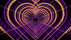 Love or heart Background with design hearts in Loop, stage video background for nightclub, visual projection, music video, TV show, stage LED screens, party or fashion show.