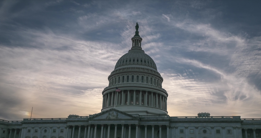 A late afternoon time-lapse of the U.S. Capitol building in Washington, D.C.
