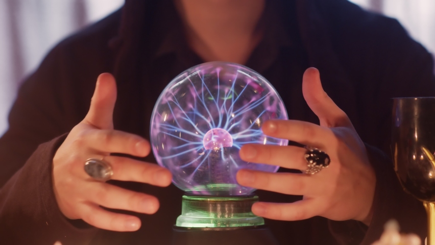 close-male-fortune-teller-casts-spells-stock-footage-video-100