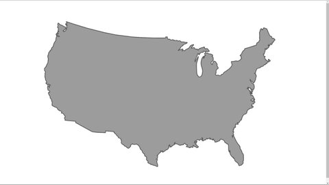 United States Map States - Stock Video