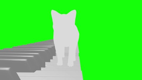 Cat silhouette Piano walk loop pattern G
