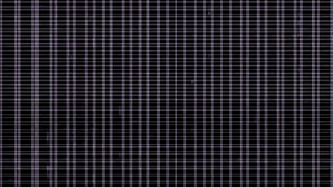 Square flickering Glitch, Moving lines, Noise, Black screen
