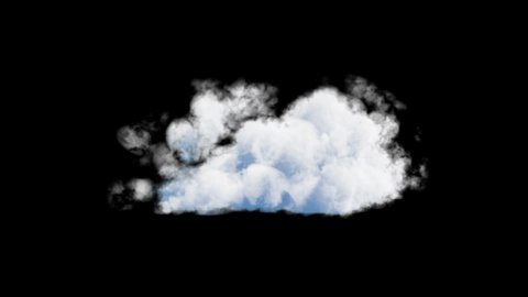 Single Green Screen Cloud. Realistic Animated Cloud Texture with Green Screen