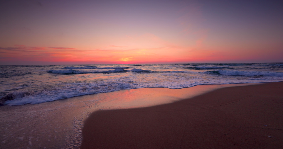 Colorful ocean island beach sunrise video in 4k | Shutterstock HD Video #1060424611