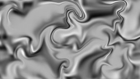 Liquid paint mixing backdrop with splash and swirl. Detailed background motion with black and white overflowing colors