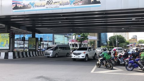 Traffic in Bangkok. Bangkok, Thailand, 02.10.2020