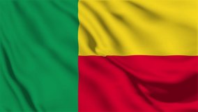 A beautiful view of Benin flag video. 3d flag waving video. Benin flag HD resolution. Benin flag Closeup Full HD video.	
