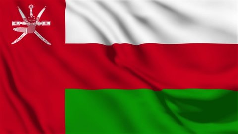 Oman National Flag - 4K seamless loop animation of the omanian flag. Highly detailed realistic 3D rendering	
