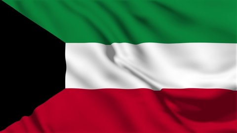 A beautiful view of Kuwait flag video. 3d flag waving video. Kuwait flag HD resolution. Kuwait flag Closeup Full HD video.	
