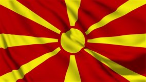 A beautiful view of Macedonia flag video. 3d flag waving video. Macedonia flag HD resolution. Macedonia flag Closeup Full HD video.	
