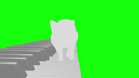Cat silhouette Piano run loop pattern G