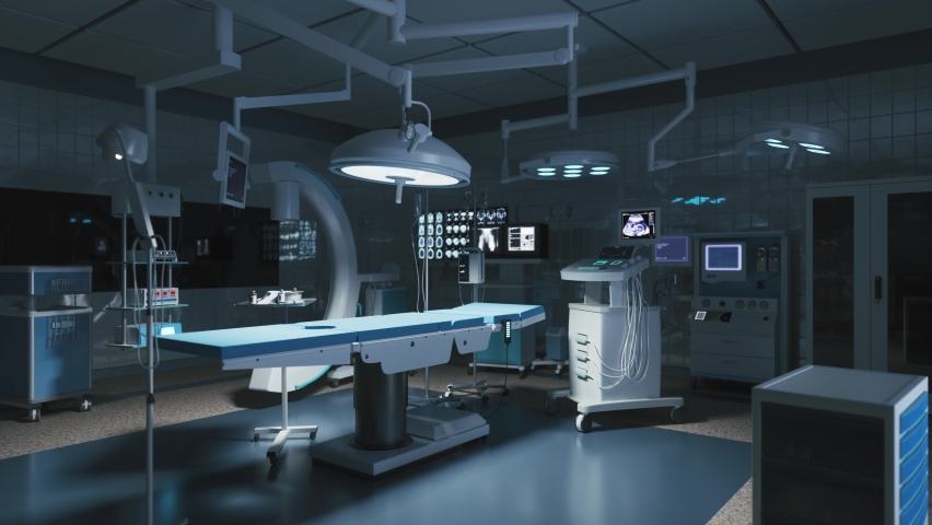 Empty operating room. Operating room with switched on light Royalty-Free Stock Footage #1060460092