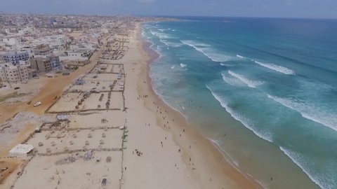 Aerial view of the sea waves morocco senegal