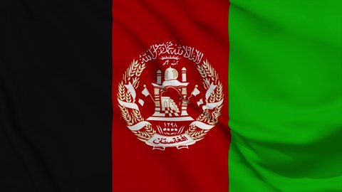 Waving flag. National flag of Afghanistan. Realistic 3D animation