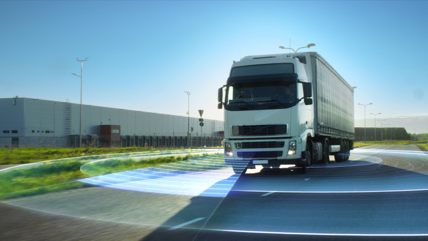 Vfx Concept Big Autonomous Semi Truck Stock Footage Video 100 Royalty Free 1060479034 Shutterstock