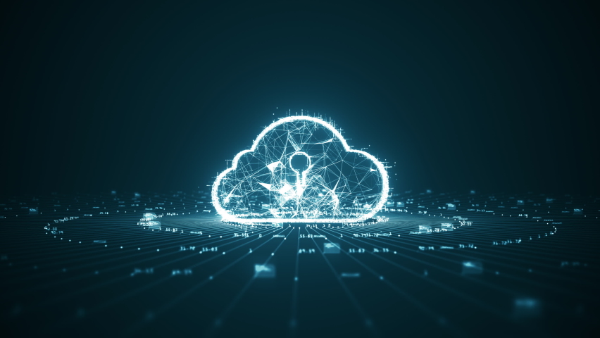 Cloud computing and Big data concept. Network connectivity of digital data and futuristic information. Abstract hi-speed internet of things IOT  big data cloud computing.  | Shutterstock HD Video #1060490863