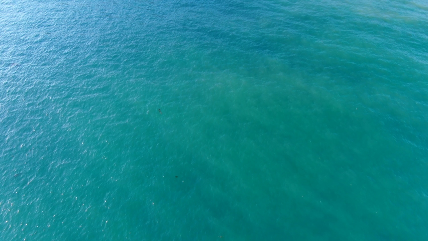 Ocean Waves Greenish Blue Aerial Shot