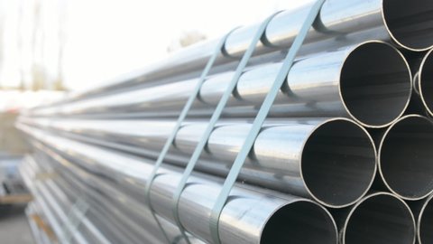 Stainless steel pipes. The product of rolled metal at the factory, Metal rolling machines for the production of rolled metal are used for the manufacture of parts or an independent element.
