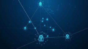 Cyber security concept. Cyber Security of Digital Data Network Protection. Illustrates cyber data security or information privacy idea.  Information technology of internet of things (IoT). Seamless 4K - Powered by Shutterstock - Get 15% off with code: PIKWIZARD15