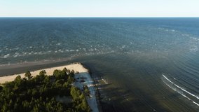 Aerial view: Cape Kolka where Riga's Gulf clashes with Baltic Sea