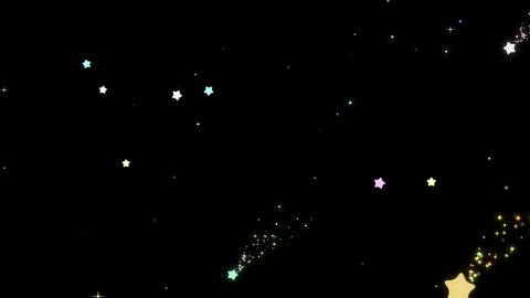 Vertical looped shooting stars background animation.
