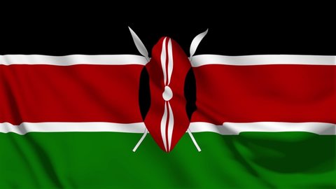 Animated Flag- Kenya flag Closeup Full HD video.
