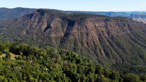 Picturesque Landscape Of Green Mountains At Lamington National Park - View From O'Reilly's Rainforest Retreat - Gold Coast Hinterland In QLD, Australia In Summer. - aerial drone shot