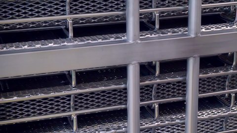 modern industrial equipment. empty metal pallets for storing raw materials. close-up.