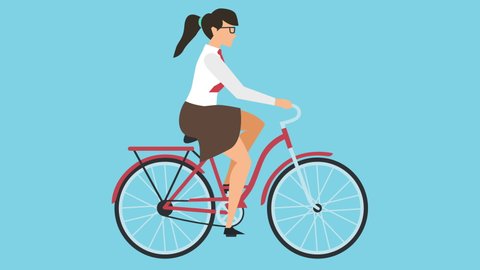 Bike Cartoon Cyclist Flat Design Cute Stock Footage Video (100%  Royalty-free) 1060808119 | Shutterstock