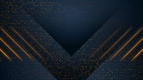 Abstract tech geometric motion background with glowing neon lines and golden shiny dots. Seamless looping. Video animation Ultra HD 4K 3840x2160