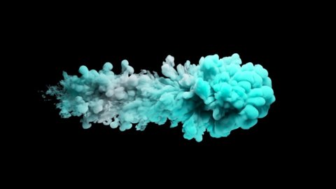 Splash of colored ink. Mysterious illusion. Multicolored cloud of smoke on a black isolated background.