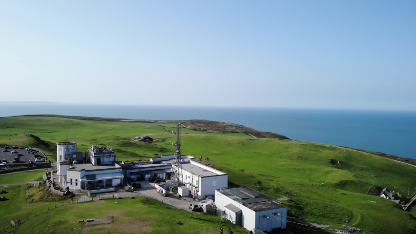 Aerial view of the Great Orme Summit Complex overlooking the Irish Sea.