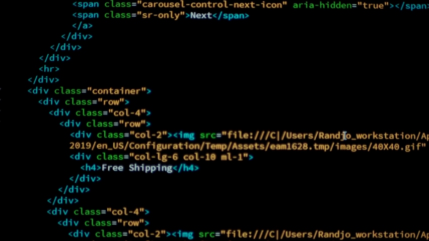 Developer is browsing html code on the computer screen. HTML Web Page Code Scrolling Programming code abstract technology background for software developer and Computer script concept.Scene E. | Shutterstock HD Video #1060569967